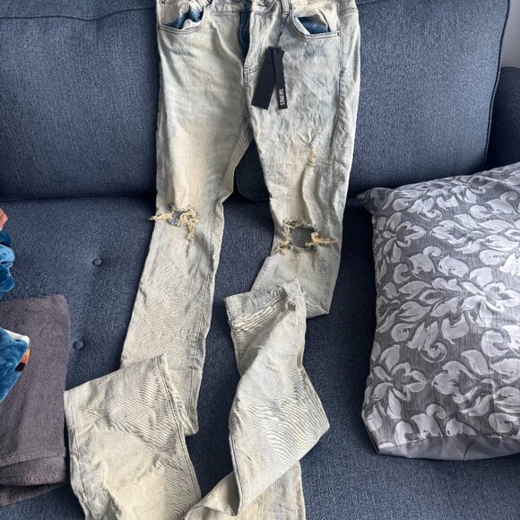 Tulones Light Blue Stacked Denim Jeans × 1 size 36 - Picture 1 of 3